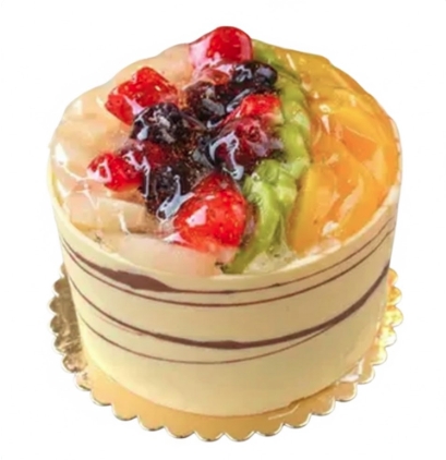 Karışık mevsim meyvelerinden 4 kişilik yaş pasta